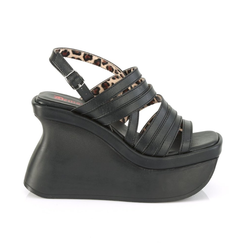 Black Platform Wedge Sandals